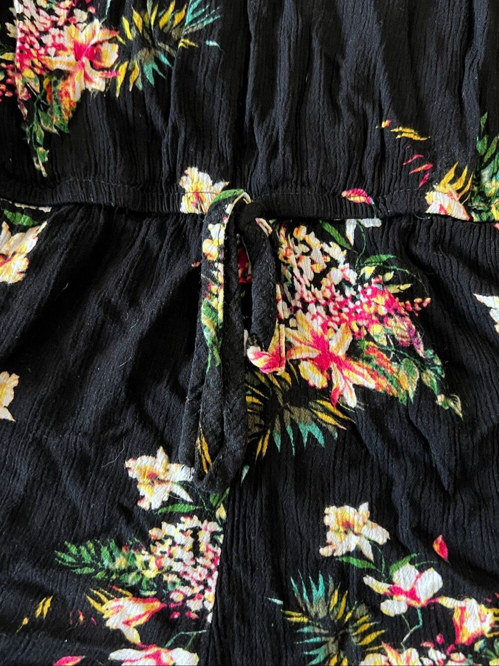 Ambiance Black Floral Print Romper - Size Small - Picture 2 of 10